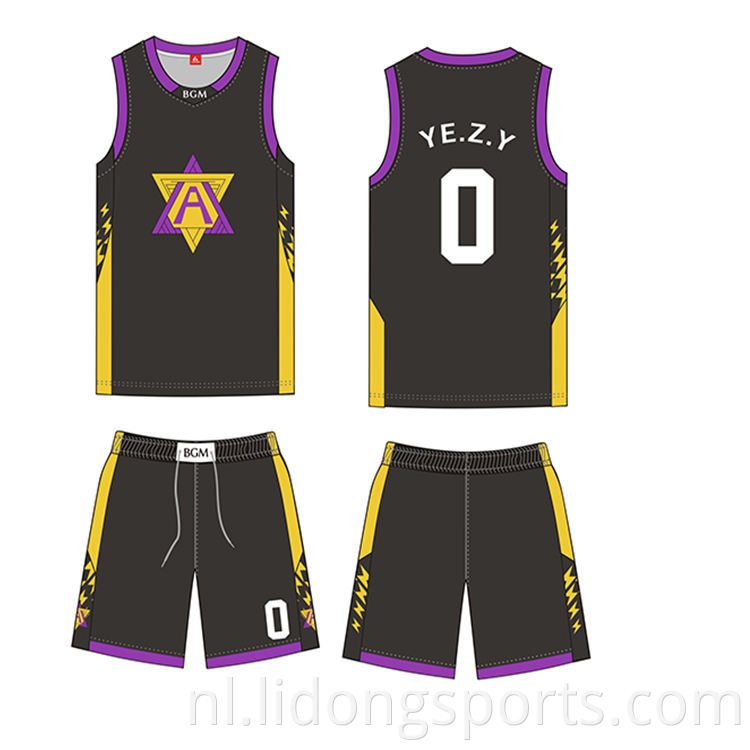 Custom team basketbal uniform logo ontwerp Sport groothandel college basketbal jersey